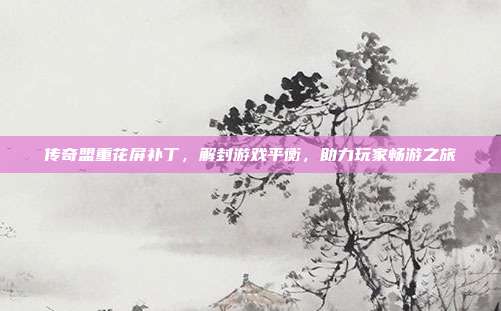 传奇盟重花屏补丁,解封游戏平衡,助力玩家畅游之旅