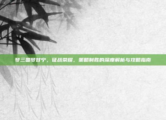 梦三国梦甘宁,征战荣耀,策略制胜的深度解析与攻略指南