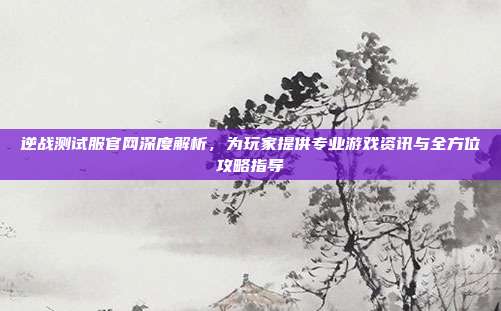 逆战测试服官网深度解析,为玩家提供专业游戏资讯与全方位攻略指导