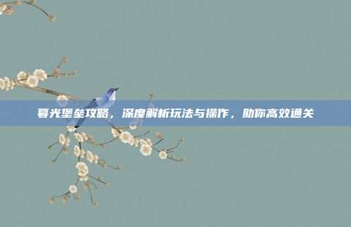 暮光堡垒攻略,深度解析玩法与操作,助你高效通关