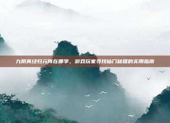 九阴真经归元阵在哪学，游戏玩家寻找仙门秘籍的实用指南