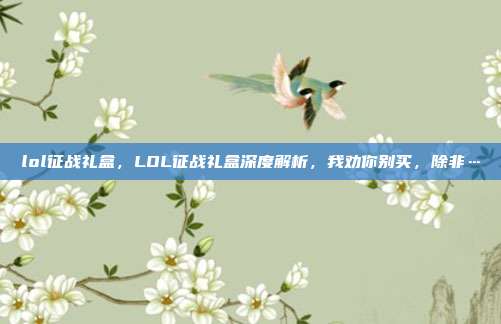 lol征战礼盒，LOL征战礼盒深度解析，我劝你别买，除非…