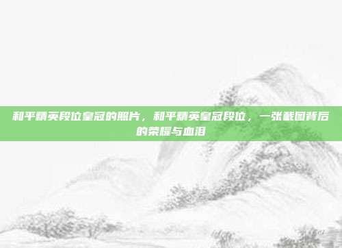 和平精英段位皇冠的照片，和平精英皇冠段位，一张截图背后的荣耀与血泪