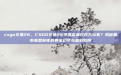 csgo交易26，CSGO交易26字真言骗过百万玩家？揭秘黑市崩盘前夜的暴富幻梦与血泪陷阱
