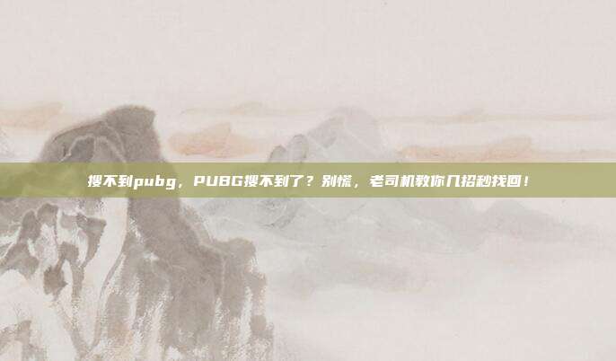 搜不到pubg，PUBG搜不到了？别慌，老司机教你几招秒找回！