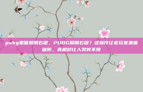 pubg里面禁用右键，PUBG禁用右键？这操作让老玩家集体破防，真相却让人哭笑不得
