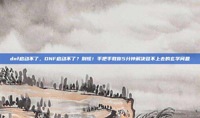 dnf启动不了，DNF启动不了？别慌！手把手教你5分钟解决登不上去的玄学问题