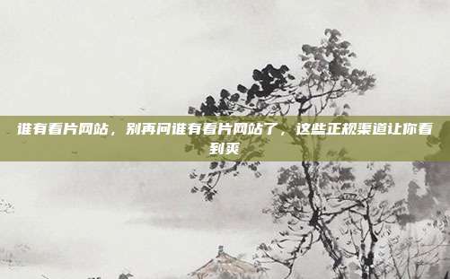 谁有看片网站，别再问谁有看片网站了，这些正规渠道让你看到爽