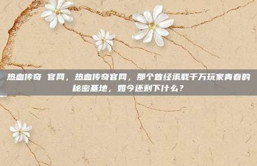 热血传奇 官网，热血传奇官网，那个曾经承载千万玩家青春的秘密基地，如今还剩下什么？