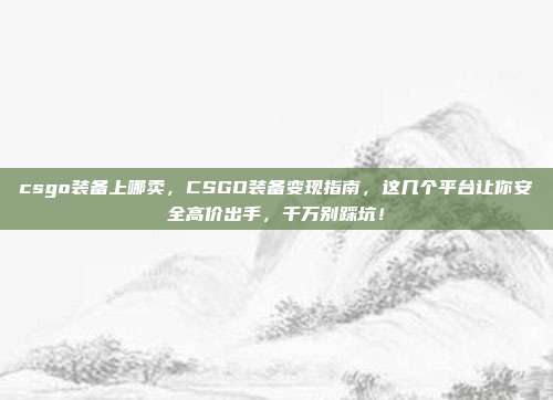 csgo装备上哪卖，CSGO装备变现指南，这几个平台让你安全高价出手，千万别踩坑！