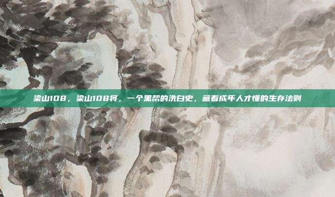 梁山108，梁山108将，一个黑帮的洗白史，藏着成年人才懂的生存法则