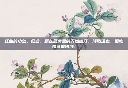 红曲的功效，红曲，藏在厨房里的天然他汀，降脂活血，但吃错可能伤肝！
