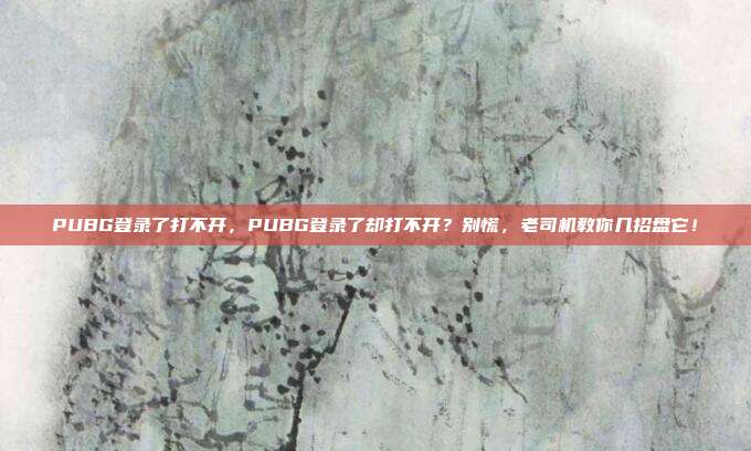 PUBG登录了打不开,PUBG登录了却打不开?别慌,老司机教你几招盘它!