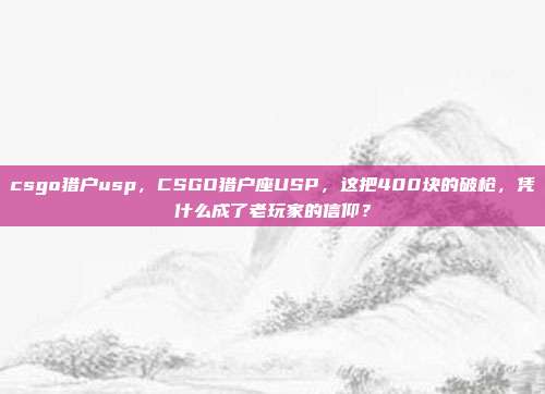 csgo猎户usp,CSGO猎户座USP,这把400块的破枪,凭什么成了老玩家的信仰?