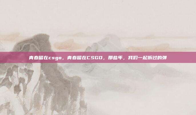 青春留在csgo，青春留在CSGO，那些年，我们一起拆过的弹