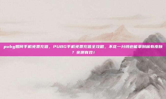 pubg如何手机免费充值,PUBG手机免费充值全攻略,不花一分钱也能拿到稀有皮肤?亲测有效!