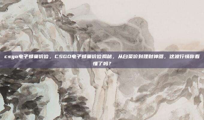 csgo电子蜂巢价位，CSGO电子蜂巢价位揭秘，从白菜价到理财神器，这波行情你看懂了吗？
