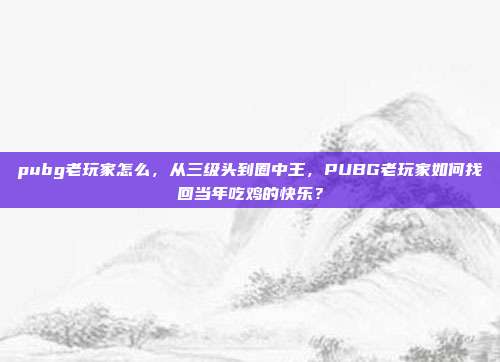 pubg老玩家怎么，从三级头到圈中王，PUBG老玩家如何找回当年吃鸡的快乐？
