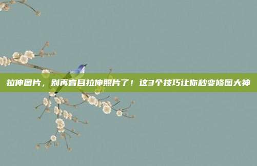 拉伸图片，别再盲目拉伸照片了！这3个技巧让你秒变修图大神
