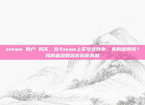 steam 账户 购买，在Steam上买号这件事，真的值得吗？我的血泪教训告诉你真相