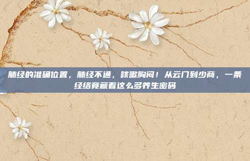 肺经的准确位置，肺经不通，咳嗽胸闷！从云门到少商，一条经络竟藏着这么多养生密码