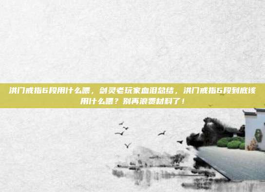 洪门戒指6段用什么喂，剑灵老玩家血泪总结，洪门戒指6段到底该用什么喂？别再浪费材料了！