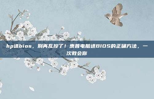 hp进bios，别再乱按了！惠普电脑进BIOS的正确方法，一次教会你