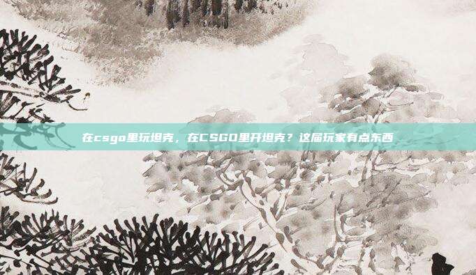 在csgo里玩坦克,在CSGO里开坦克?这届玩家有点东西