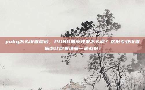 pubg怎么设置血液,PUBG血液效果怎么调?这份专业设置指南让你看清每一滴战况!