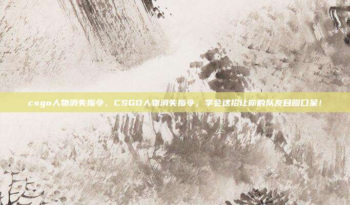 csgo人物消失指令，CSGO人物消失指令，学会这招让你的队友目瞪口呆！