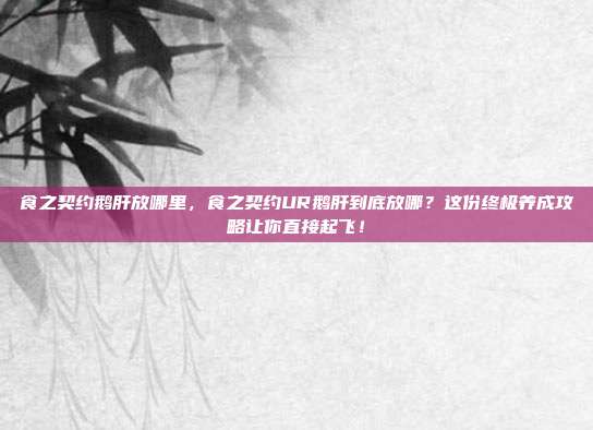 食之契约鹅肝放哪里，食之契约UR鹅肝到底放哪？这份终极养成攻略让你直接起飞！