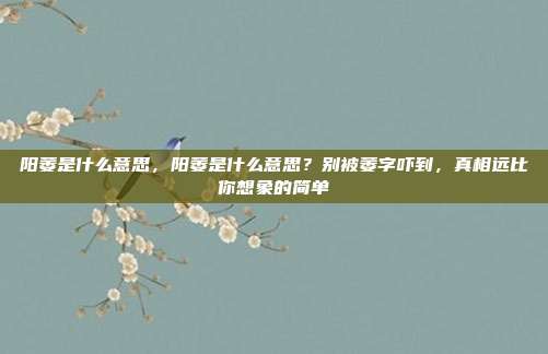 阳萎是什么意思，阳萎是什么意思？别被萎字吓到，真相远比你想象的简单