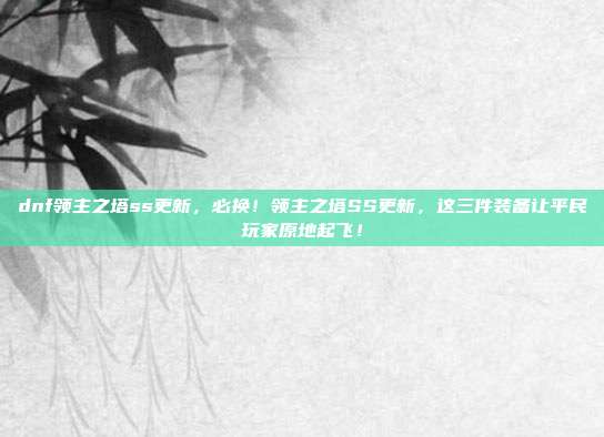dnf领主之塔ss更新,必换!领主之塔SS更新,这三件装备让平民玩家原地起飞!