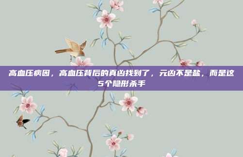 高血压病因,高血压背后的真凶找到了,元凶不是盐,而是这5个隐形杀手