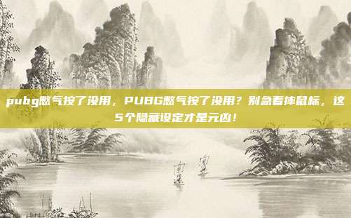 pubg憋气按了没用，PUBG憋气按了没用？别急着摔鼠标，这5个隐藏设定才是元凶！