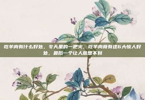 吃羊肉有什么好处，冬天里的一把火，吃羊肉竟有这6大惊人好处，最后一个让人意想不到