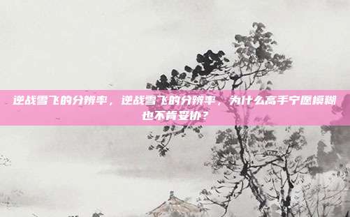 逆战雪飞的分辨率,逆战雪飞的分辨率,为什么高手宁愿模糊也不肯妥协?