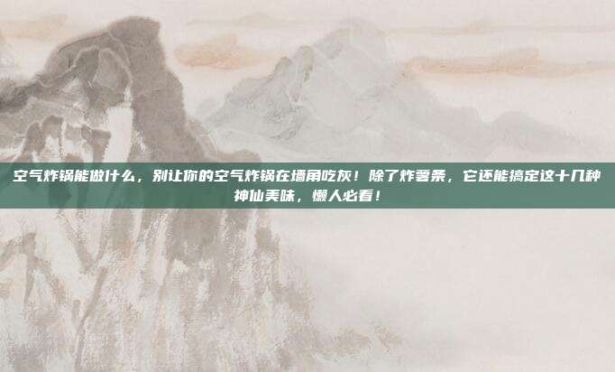 空气炸锅能做什么,别让你的空气炸锅在墙角吃灰!除了炸薯条,它还能搞定这十几种神仙美味,懒人必看!