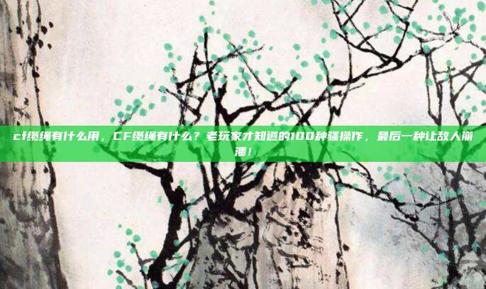 cf缆绳有什么用,CF缆绳有什么?老玩家才知道的100种骚操作,最后一种让敌人崩溃!