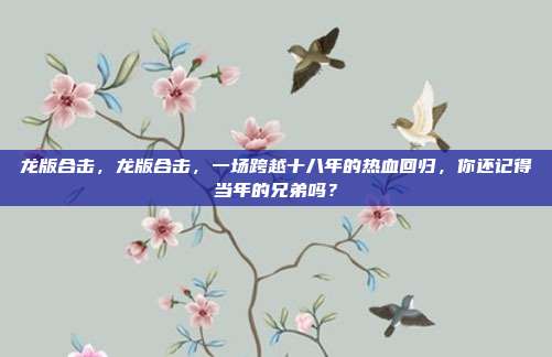 龙版合击,龙版合击,一场跨越十八年的热血回归,你还记得当年的兄弟吗?