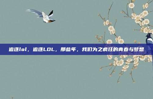 追逐lol，追逐LOL，那些年，我们为之疯狂的青春与梦想