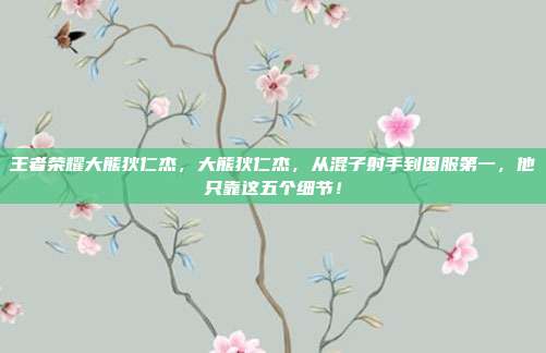 王者荣耀大熊狄仁杰，大熊狄仁杰，从混子射手到国服第一，他只靠这五个细节！