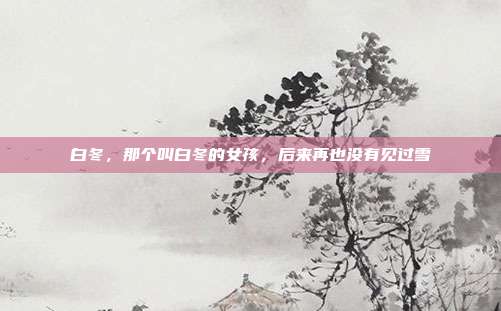 白冬，那个叫白冬的女孩，后来再也没有见过雪
