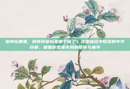 亳州在哪里，别再问亳州是哪个省了！这座被名字耽误的中华药都，藏着你想象不到的低调与奢华