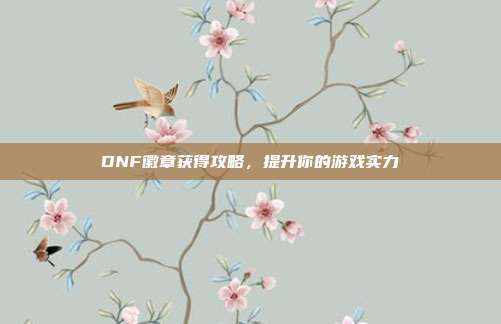 DNF徽章获得攻略，提升你的游戏实力