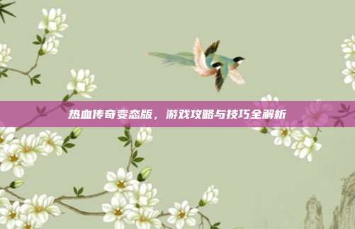 热血传奇变态版,游戏攻略与技巧全解析