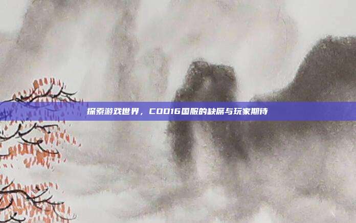 探索游戏世界,COD16国服的缺席与玩家期待