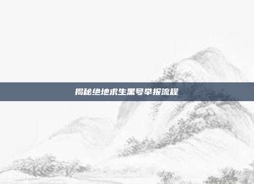 揭秘绝地求生黑号举报流程