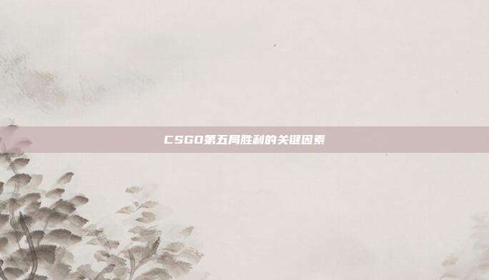 CSGO第五局胜利的关键因素