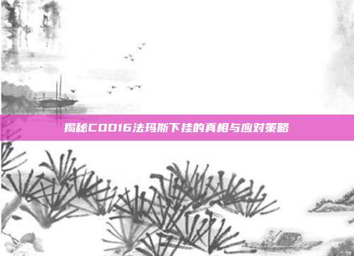 揭秘COD16法玛斯下挂的真相与应对策略